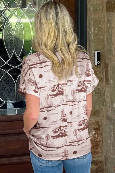 Printed Round Neck Short Sleeve T-Shirt sold by Charming Charlie product image thumbnail 2