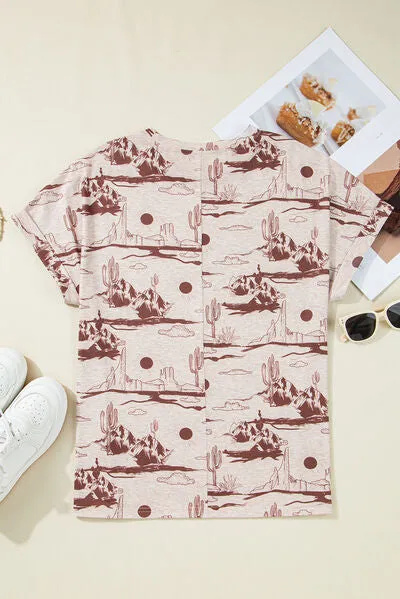 Printed Round Neck Short Sleeve T-Shirt sold by Charming Charlie product image thumbnail 4