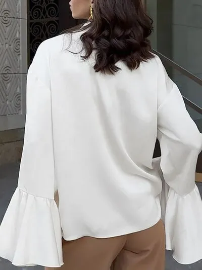 Button Down Flounce Sleeve Shirt sold by Charming Charlie product image thumbnail 2