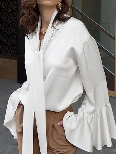 Button Down Flounce Sleeve Shirt sold by Charming Charlie product image thumbnail 5