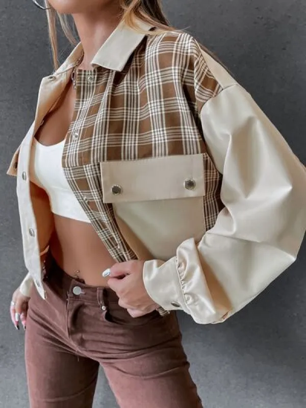 Snap Down Color Block Plaid Jacket sold by Charming Charlie