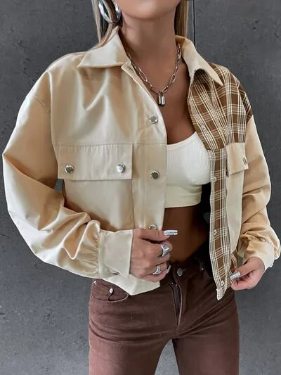 Snap Down Color Block Plaid Jacket sold by Charming Charlie product image thumbnail 2