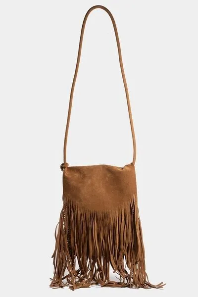 Fame Faux Suede Fringe Rectangle Crossbody Bag sold by Charming Charlie product image thumbnail 5