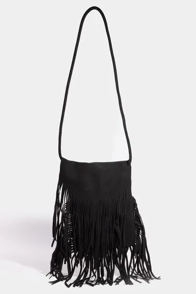 Fame Faux Suede Fringe Rectangle Crossbody Bag sold by Charming Charlie product image thumbnail 4