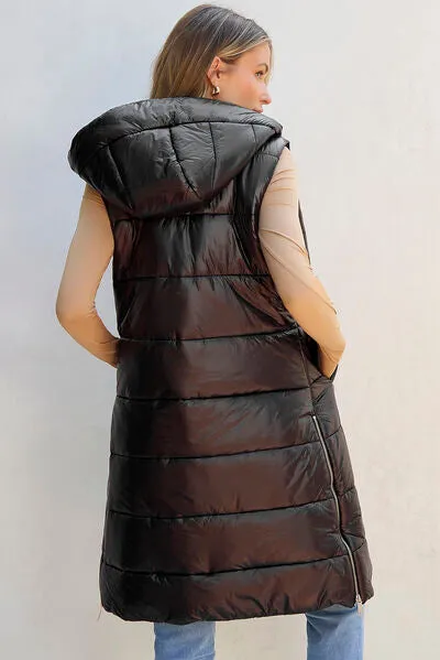 Longline Hooded Sleeveless Puffer Vest sold by Charming Charlie product image thumbnail 4