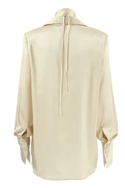 Button Down Long Sleeve Satin Shirt sold by Charming Charlie product image thumbnail 5