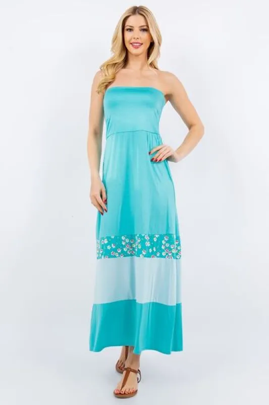 Celeste Full Size Color Block Tube Maxi Dress Plus Size sold by Charming Charlie