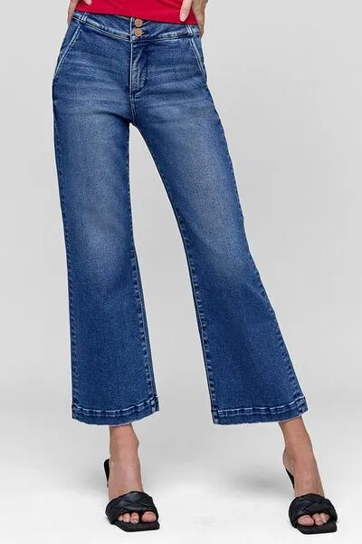 RISEN Tummy Control High Rise Crop Jeans sold by Charming Charlie