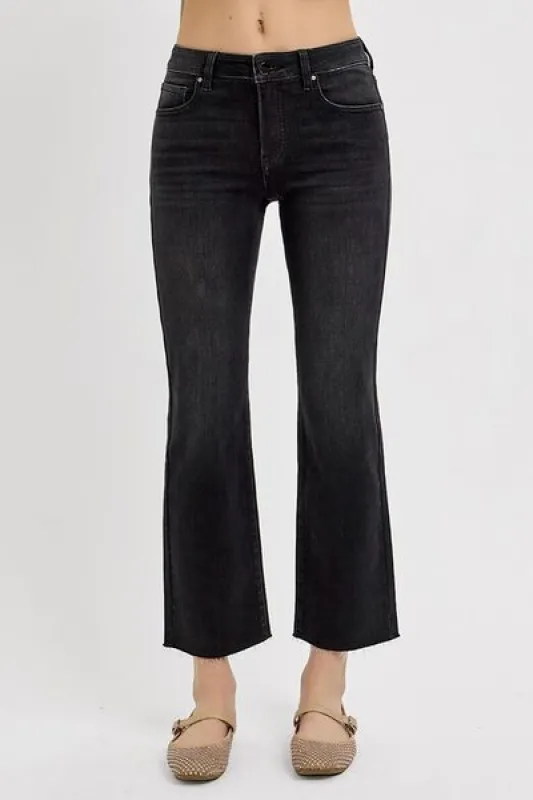 RISEN Tummy Control Mid Rise Crop Straight Jeans sold by Charming Charlie