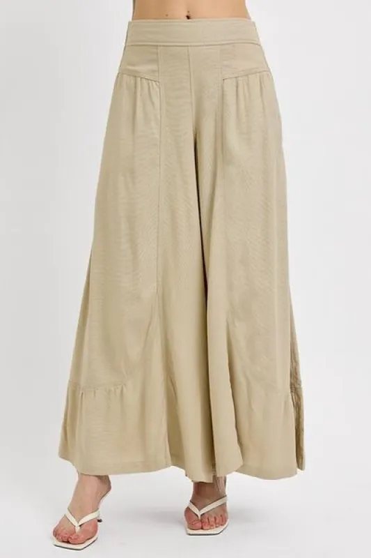 RISEN Shirring Detail Wide Leg Pants sold by Charming Charlie