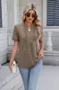 Notched Short Sleeve Top sold by Charming Charlie