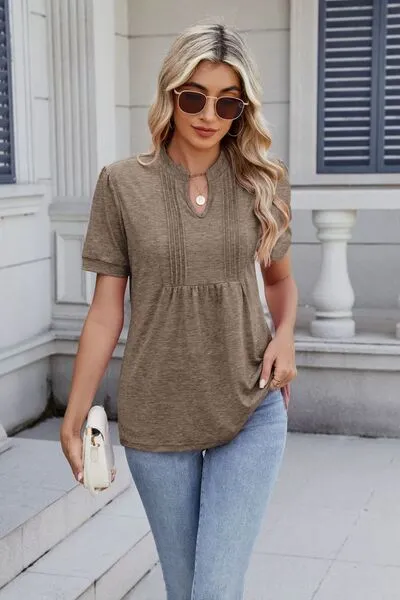 Notched Short Sleeve Top sold by Charming Charlie product image thumbnail 2