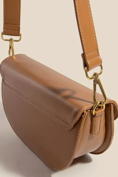 Fame Buckle Closure Crescent Faux Leather Crossbody Bag sold by Charming Charlie product image thumbnail 4