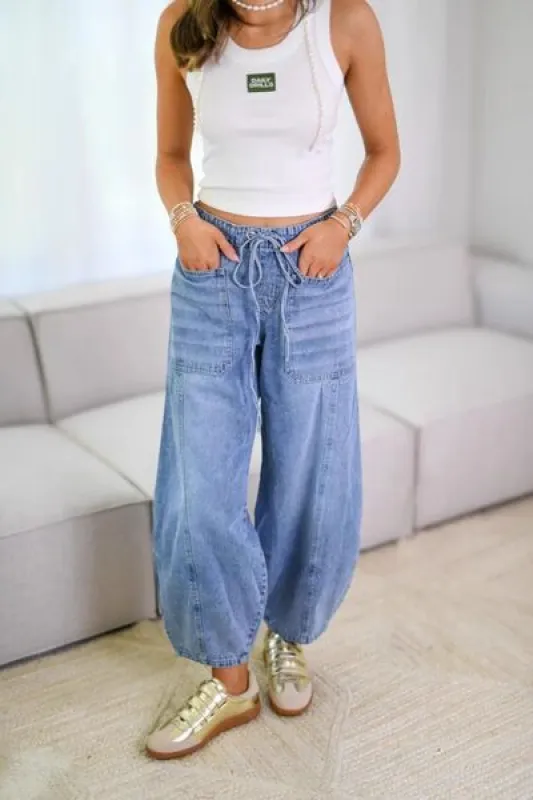 Drawstring Jeans with Pockets sold by Charming Charlie