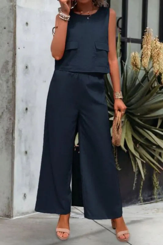 Devine Round Neck Tank and Wide Leg Pants Set sold by Charming Charlie