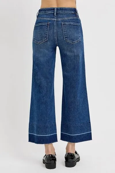 RISEN Full Size Tummy Control High Rise Crop Wide Hem Jeans Plus Size sold by Charming Charlie product image thumbnail 4