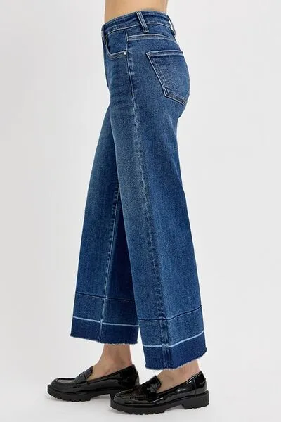 RISEN Full Size Tummy Control High Rise Crop Wide Hem Jeans Plus Size sold by Charming Charlie product image thumbnail 3