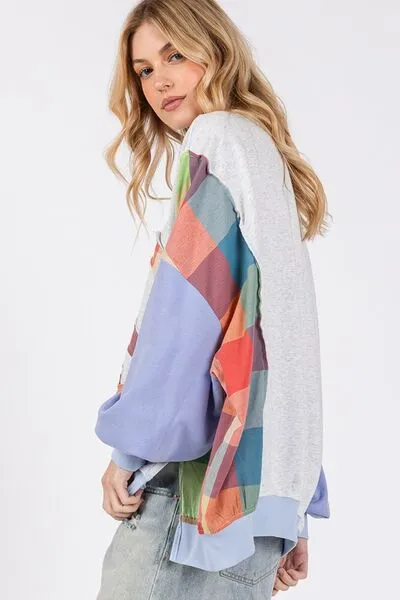 SAGE + FIG Contrast Peace Patch Dropped Shoulder Sweatshirt sold by Charming Charlie product image thumbnail 3