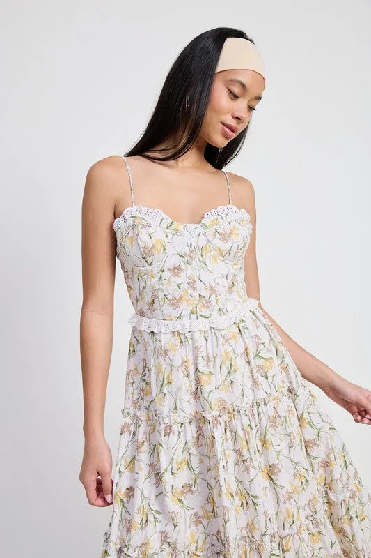 MIDI FLORAL CORSET DRESS sold by Charming Charlie product image thumbnail 2