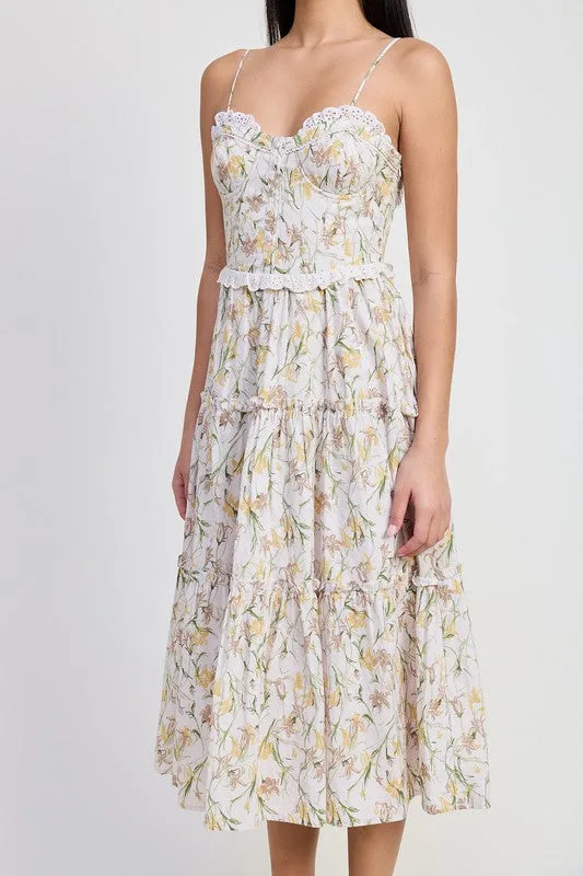 MIDI FLORAL CORSET DRESS sold by Charming Charlie product image thumbnail 3