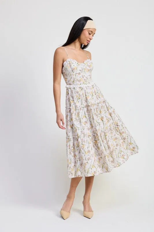 MIDI FLORAL CORSET DRESS sold by Charming Charlie product image thumbnail 4