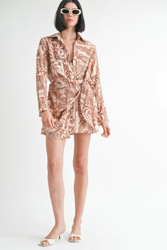 WRAPPED BUTTON UP MINI DRESS sold by Charming Charlie product image thumbnail 5