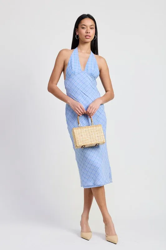 HALTER NECK TIE BACK MAXI DRESS sold by Charming Charlie