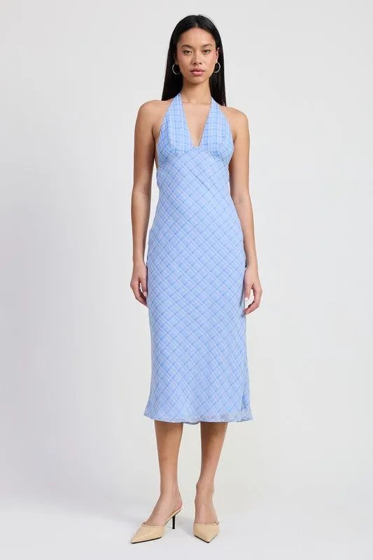 HALTER NECK TIE BACK MAXI DRESS sold by Charming Charlie product image thumbnail 5