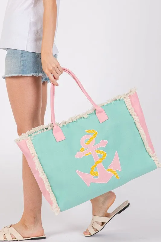 Anchor Fringe Oversize Fashion Tote sold by Charming Charlie