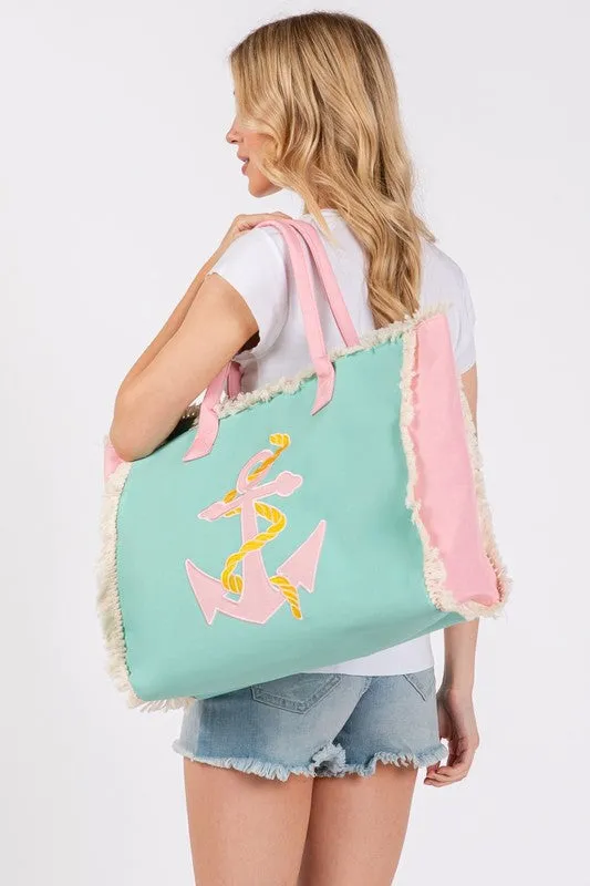 Anchor Fringe Oversize Fashion Tote sold by Charming Charlie product image thumbnail 3
