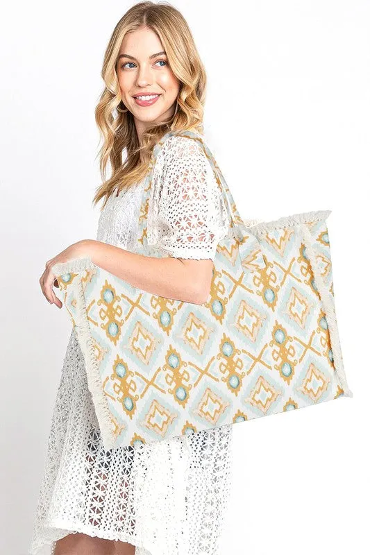 Fringe Edge Boho Printed Fashion Tote sold by Charming Charlie product image thumbnail 2