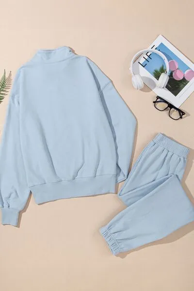Half Zip Long Sleeve Top and Joggers Set sold by Charming Charlie product image thumbnail 5