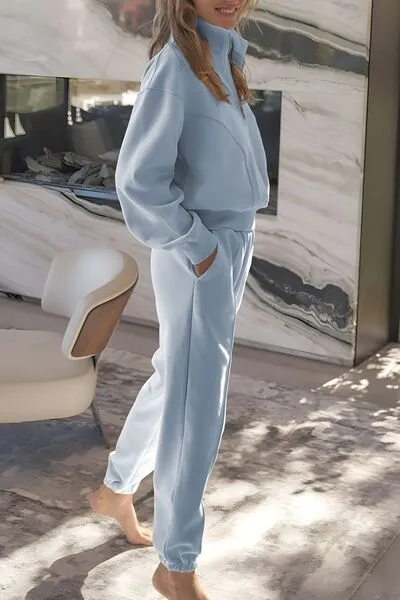Half Zip Long Sleeve Top and Joggers Set sold by Charming Charlie product image thumbnail 2
