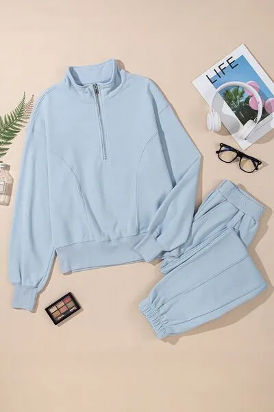 Half Zip Long Sleeve Top and Joggers Set sold by Charming Charlie product image thumbnail 4