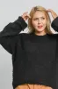 Umgee Full Size Round Neck Long Sleeve Boucle Sweater Plus Size sold by Charming Charlie