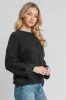 Umgee Full Size Round Neck Long Sleeve Boucle Sweater Plus Size sold by Charming Charlie