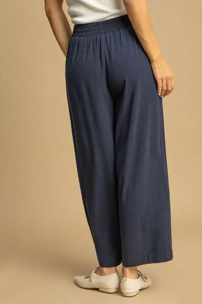 Umgee Full Size High Waisted Embellished Linen Pants Plus Size sold by Charming Charlie product image thumbnail 3