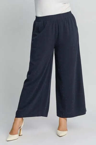 Umgee Full Size High Waisted Embellished Linen Pants Plus Size sold by Charming Charlie product image thumbnail 4