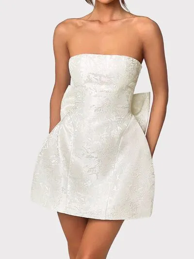 Lace-Up Sleeveless Satin Mini Dress with Bow sold by Charming Charlie product image thumbnail 2