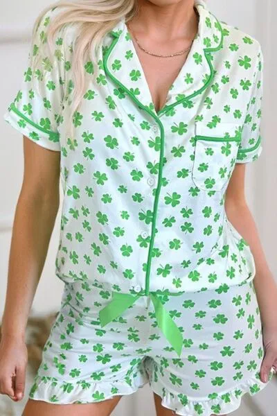 Lucky Clover Shirt and Shorts Lounge Set sold by Charming Charlie product image thumbnail 3