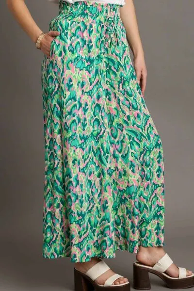 Umgee Full Size Mixed Print High Waist Wide Leg Pants Plus Size sold by Charming Charlie product image thumbnail 3