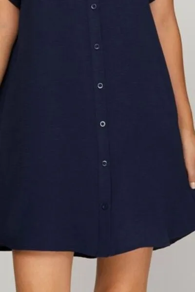 She + Sky Full Size Button Down Short Sleeve Woven Shirt Dress Plus Size sold by Charming Charlie product image thumbnail 2