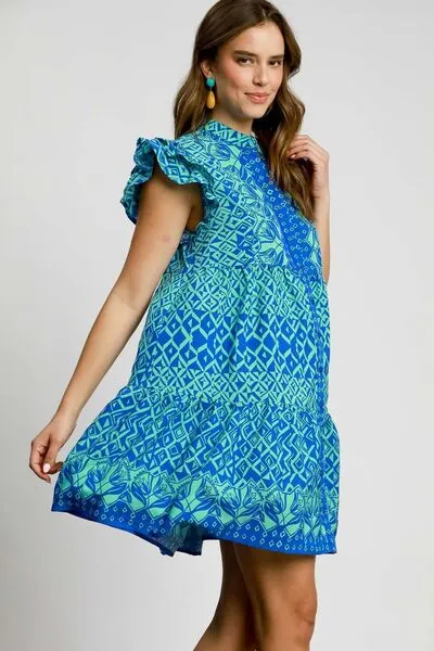 Umgee Full Size Mixed Print Mini Dress Plus Size sold by Charming Charlie product image thumbnail 2
