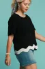 Umgee Full Size Linen Blend Scalloped Hem Top Plus Size sold by Charming Charlie