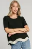 Umgee Full Size Linen Blend Scalloped Hem Top Plus Size sold by Charming Charlie