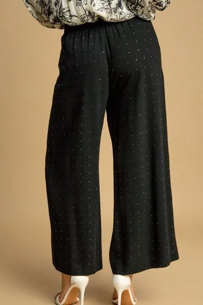 Umgee Full Size High Waisted Embellished Linen Pants Plus Size sold by Charming Charlie product image thumbnail 3