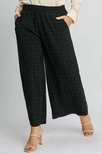 Umgee Full Size High Waisted Embellished Linen Pants Plus Size sold by Charming Charlie product image thumbnail 4