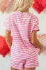 Striped Round Neck T-Shirt and Drawstring Shorts Set sold by Charming Charlie