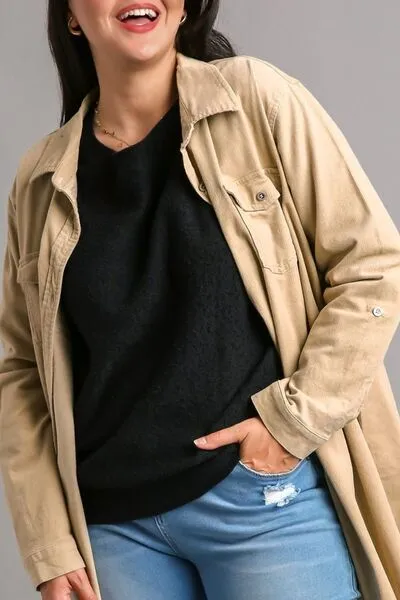 Umgee Full Size Round Neck Long Sleeve Sweater Plus Size sold by Charming Charlie product image thumbnail 4