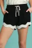 Umgee Full Size Color Blocked Scalloped Hem Shorts Plus Size sold by Charming Charlie